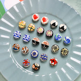 6pcs Japanese Ceramic Beads DIY Ornaments Handmade Necklace Earrings Bead