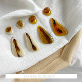 6pcs Japanese Retro Resin Wing Pendant DIY Earrings Accessories