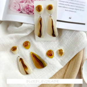 6pcs Japanese Retro Resin Wing Pendant DIY Earrings Accessories