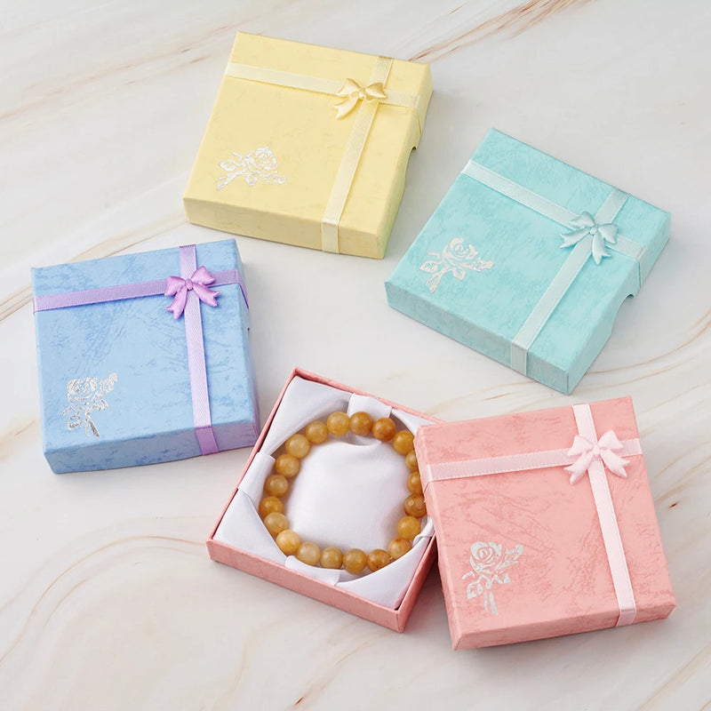 6pcs Bracelet Jewelry Sets Box Organizer with Flower Sponge Square 9x9x2cm