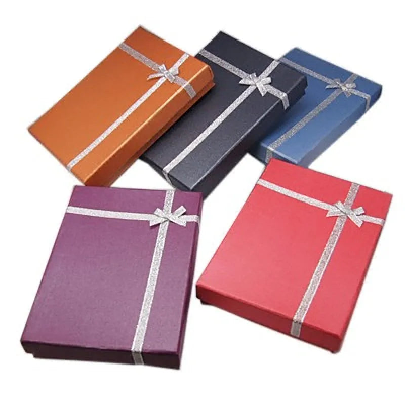 6pcs Lot Jewelry Cardboard Boxes for Christmas Gift with Bowknot