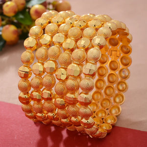 6pcs/Lot Dubai African Metal Bangle Jewelry for Women Girls