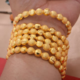 6pcs/Lot Dubai African Metal Bangle Jewelry for Women Girls