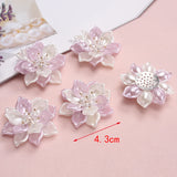 6pcs 4.3cm 3D Floral Beads Hair Clothes Jewelry Crafts DIY Making Accessories