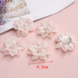 6pcs 4.3cm 3D Floral Beads Hair Clothes Jewelry Crafts DIY Making Accessories