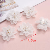 6pcs 4.3cm 3D Floral Beads Hair Clothes Jewelry Crafts DIY Making Accessories