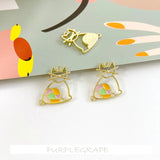 6pcs Alloy Drop Earring Ornament Kit, Kitten Fish Shell Wings DIY Pend
