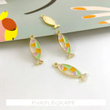 6pcs Alloy Drop Earring Ornament Kit, Kitten Fish Shell Wings DIY Pend