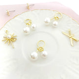 6pcs Alloy Pearl Sun Bow Bracelet DIY Earrings Pendant Material