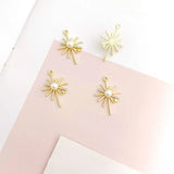 6pcs Alloy Pearl Sun Bow Bracelet DIY Earrings Pendant Material
