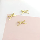 6pcs Alloy Pearl Sun Bow Bracelet DIY Earrings Pendant Material