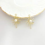6pcs Alloy Pearl Sun Bow Bracelet DIY Earrings Pendant Material