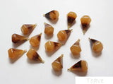 6pcs Copper Plated 18K Resin Drop Pendant DIY Ear Stud Accessories