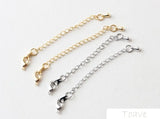 6pcs 18K Copper Plated Extension Chain Lobster Clasp DIY Ornament Accessories