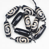 6pcs Dzi Agates 30mm Oval Loose Beads, DIY Jewelry Making