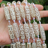 6pcs Dzi Agates 30mm Oval Loose Beads, DIY Jewelry Making