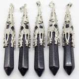 6pcs Natural Gem Stone Pendulum Chakra Amulet Wicca