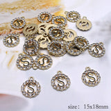 6pcs Zircon Pendant Charms for Jewelry Making DIY Necklace