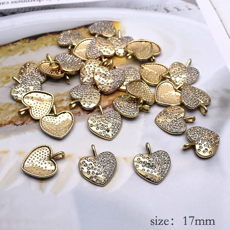 6pcs Zircon Pendant Charms for Jewelry Making DIY Necklace