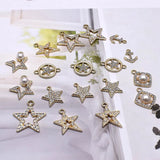 6pcs Zircon Pendant Charms for Jewelry Making DIY Necklace
