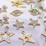 6pcs Zircon Pendant Charms for Jewelry Making DIY Necklace