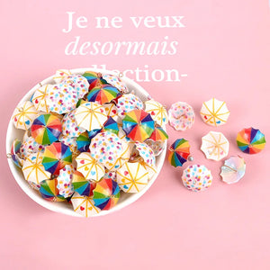 6pcs Mini Umbrella Charms for Dollhouse Pendant Diy Accessory