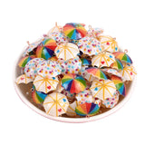 6pcs Mini Umbrella Charms for Dollhouse Pendant Diy Accessory