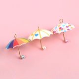 6pcs Mini Umbrella Charms for Dollhouse Pendant Diy Accessory