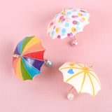 6pcs Mini Umbrella Charms for Dollhouse Pendant Diy Accessory