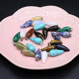 6pcs Natural Stone Pendant Conic Shape Agates Charms for DIY Necklace
