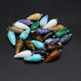 6pcs Natural Stone Pendant Conic Shape Agates Charms for DIY Necklace