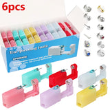 6pcs Multicolor Ear Piercing Gun Kit Asepsis Disposable Healthy Safety Nose Ear