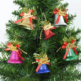 6pcs Multicolor Glitter Jingle Bell Christmas Tree Hanging Pendants
