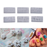6pcs Nail Art 3D Silicone Mold DIY Decoration