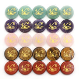 6pcs Chakra Stones Eye of Horus Amulet Symbols amethyst rose quartz