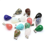 6pcs Clear Quartz Unakite Stone DIY Pendant for Necklace Making 13x22mm
