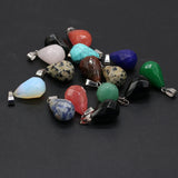 6pcs Clear Quartz Unakite Stone DIY Pendant for Necklace Making 13x22mm