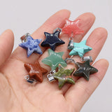 5 Star Sand Sodalite Stone Pendant Necklace Jewelry DIY