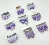 6pcs Amethyst Slice Druzy Purple Crystal Quartz Rough Pendant DIY Jewelry