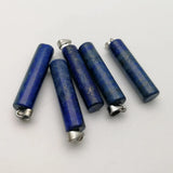 6pcs Lapis Lazuli Stone Charm Cylindrical Pendants for Women Jewelry DIY