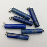 6pcs Lapis Lazuli Stone Charm Cylindrical Pendants for Women Jewelry DIY
