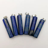 6pcs Lapis Lazuli Stone Charm Cylindrical Pendants for Women Jewelry DIY