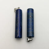 6pcs Lapis Lazuli Stone Charm Cylindrical Pendants for Women Jewelry DIY