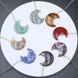 6pcs Moon Crystal Feather Charms Pendant Bookmark Clear Quartz Gemstone