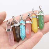 6pcs Agates Alloy Rose Quartzs Pendant Jewelry Making Necklace Earring