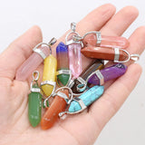 6pcs Agates Alloy Rose Quartzs Pendant Jewelry Making Necklace Earring