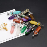 6pcs Agates Alloy Rose Quartzs Pendant Jewelry Making Necklace Earring