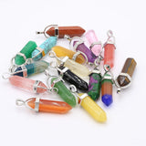6pcs Agates Alloy Rose Quartzs Pendant Jewelry Making Necklace Earring