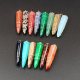 Green Aventurine Bullet Shape Crystal Pendants for Jewelry Making