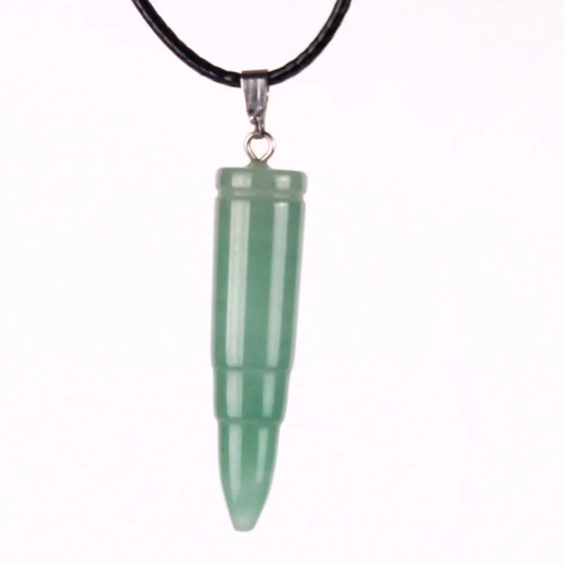 Green Aventurine Bullet Shape Crystal Pendants for Jewelry Making